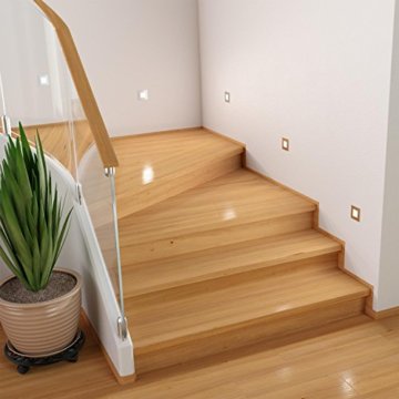 ledscom.de LED Treppen-Licht Treppenbeleuchtung eckig SET 10 STK.