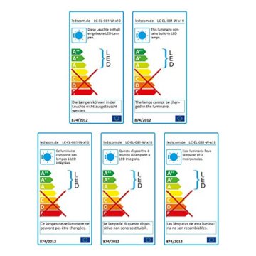 ledscom.de LED Treppen-Licht Treppenbeleuchtung eckig SET 10 STK.