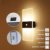 2 Stück Wandleuchte Innen 2,8W LED Wandlampe Mit Bewegungsmelder, 2000-Mah-Akku USB Wiederaufladbar, Acryl Aluminium Wandbeleuchtung Modern Flur Lampe, Schlafzimmer Treppenhaus Wohnzimmer,Weiß,6000K - 5