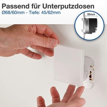 lambado® Premium LED Wandeinbauleuchte für Schalterdose - Treppenbeleuchtung 230V DOWN in weiss für Innen - 1.5W ColorSwitch für Ambiente & Sicherheit im Dunkeln - 3