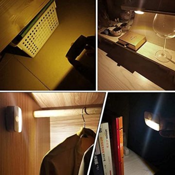 LED Nachtlicht mit Bewegungsmelder, 8 Stück Kleines Nachtlicht Kinder, Treppenbeleuchtung mit Bewegungsmelder innen Batterie, Auto EIN/AUS Sensor Licht Für Flur, Bad, Schlafzimmer,Toilettenlicht - 7