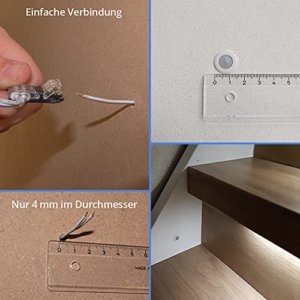 LED Treppenstufenbeleuchtung Philips Hue erweiterbar, mit Bewegungsmelder, Led Streifen 50 cm, Warmweiß 2700K, Komplettes Set für 10-16 Stufen (13 stufen) - 7