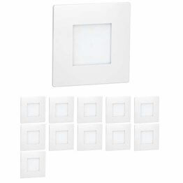 ledscom.de LED Treppenlicht/Treppenbeleuchtung FEX für innen und außen, eckig, 85 x 85mm, warmweiß, 12 Stk. - 1