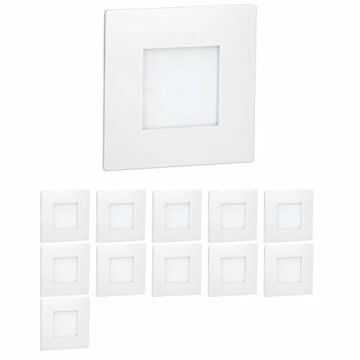 ledscom.de LED Treppenlicht/Treppenbeleuchtung FEX für innen und außen, eckig, 85 x 85mm, warmweiß, 12 Stk. - 1