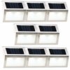 Lunartec Treppenbeleuchtung: 8er-Set Solar-LED-Wand- & Treppen-Leuchten für außen, Edelstahl, 20 lm (Solar Aussenleuchten) - 1