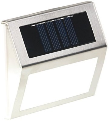 Lunartec Treppenbeleuchtung: 8er-Set Solar-LED-Wand- & Treppen-Leuchten für außen, Edelstahl, 20 lm (Solar Aussenleuchten) - 5