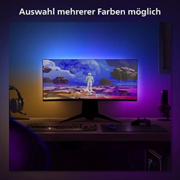 Philips Hue Color & White Ambience Play Gradient, PC Lightstrip für 32/34”, dimmbar, 16 Mio. Farben, steuerbar via App, Starter Set, inkl. Hue Bridge - 3