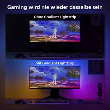 Philips Hue Color & White Ambience Play Gradient, PC Lightstrip für 32/34”, dimmbar, 16 Mio. Farben, steuerbar via App, Starter Set, inkl. Hue Bridge - 5