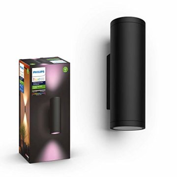 Philips Hue White & Col. Amb. LED Außenwandleuchte Appear, schwarz, bis zu 16 Mio. Farben, steuerbar via App, kompatibel mit Amazon Alexa (Echo, Echo Dot) - 1