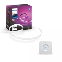 Philips Hue White & Col. Amb. LED Lightstrip, bis zu 16 Mio. Farben, steuerbar via App, kompatibel mit Amazon Alexa (Echo, Echo Dot), inkl. Bridge, 929800011986, Multi, 2er Pack - 1