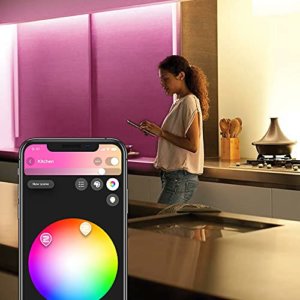 Philips Hue White & Col. Amb. Lightstrip Plus 1m Erweiterung, dimmbar, 16 Mio. Farben, steuerbar via App, kompatibel mit Amazon Alexa (Echo, Echo Dot) [Energieklasse A], Weiß - 7