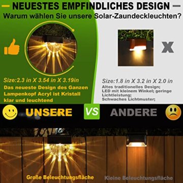 Solarlampen für Außen Garten, Wasserdichte Solar Lampe für die Garten dekoration | 6 Stück LED Gartenlampen für Terrasse, Garten, Stufen und Treppen, 2 Modi LED Warmweiß/Farbwechselnde Beleuchtung - 2