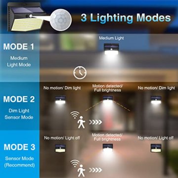 Solarlampen für außen mit bewegungsmelder, 【6 Stück】138 LED 3 Modi 270° solar bewegungsmelder aussen solar aussenleuchte mit bewegungsmelder solar solarleuchte mit bewegungsmelder Wandleuchte Garten - 2