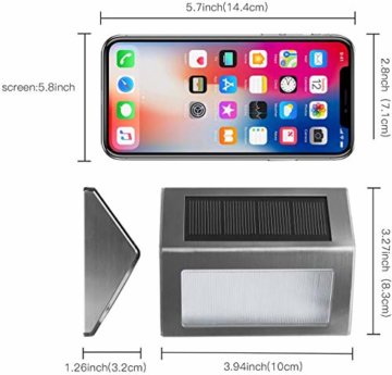 Solarlampen für Außen, Solarleuchte Garten 4LED Easternstar Solar Treppenbeleuchtung Wandleuchte Aussenleuchten Wegeleuchte Wasserdicht außen Terrasse Zaun Balkon Dachrinne mit Lichtsensor(12 Stück) - 9