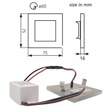 Twstyfal LED Treppenleuchte Treppenbeleuchtung Wandeinbauleuchte Beleuchtung von, Treppenleuchte, Wandeinbaustrahler, Treppenlicht Wandstrahler 230V Warmweiß (1 Pack) - 4