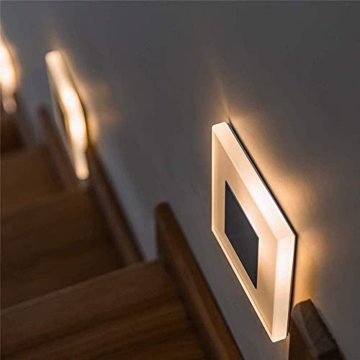 Twstyfal LED Treppenleuchte Treppenbeleuchtung Wandeinbauleuchte Beleuchtung von, Treppenleuchte, Wandeinbaustrahler, Treppenlicht Wandstrahler 230V Warmweiß (1 Pack) - 1