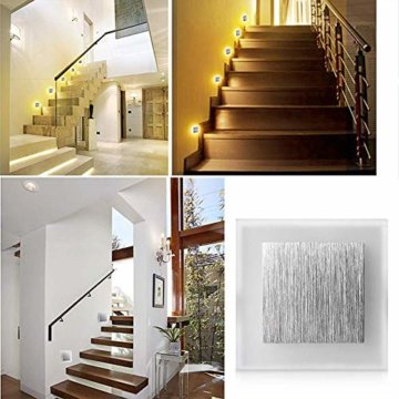 Twstyfal LED Treppenleuchte Treppenbeleuchtung Wandeinbauleuchte Beleuchtung von, Treppenleuchte, Wandeinbaustrahler, Treppenlicht Wandstrahler 230V Warmweiß (1 Pack) - 7