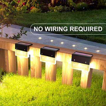 YAOBLUESEA 6 Stück Solarlampen für Außen Garten, Wasserdicht LED Zaunlichter mit 2 Modi (RGB/Warmweiß) Solar Deck Step Lights Outdoor Licht für Hof, Terrasse, Treppe, Stufen Zäune Beleuchtung Deko - 7