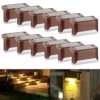 You's Auto 12PC Solar Treppe Lampe Solar Deck-Lampe, Deck-Licht Outdoor Led Solarbetriebene Treppenlichter IP65 Wasserdicht im Freien für Hinterhof Treppen Gartenweg Terrasse Zäune, Braun - 1