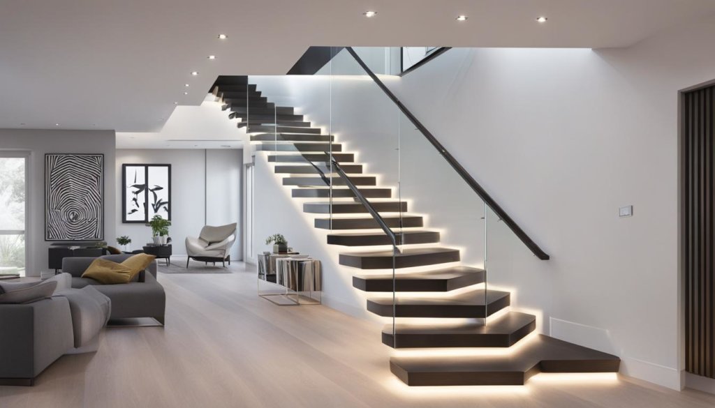 Moderne LED-Beleuchtung für Treppen
